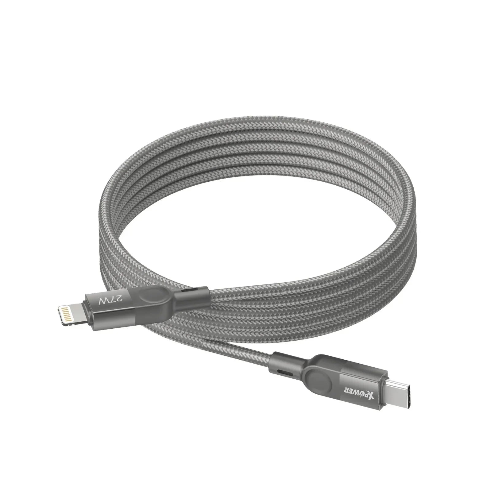 Xpower 27W Type-C To Lightning Magnetic 1M Cable - Titanium - Tashqila Xpower 27W Type-C To Lightning Magnetic 1M Cable - Titanium - Tashqila